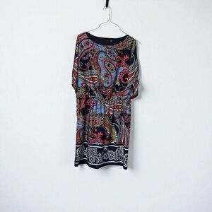 New Directions Paisley Blouse - Red and Blue